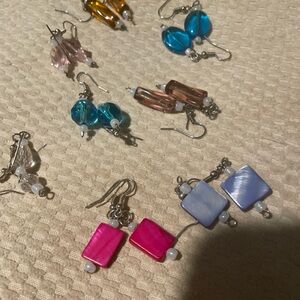 Colorful Shell and Bead Earrings Set